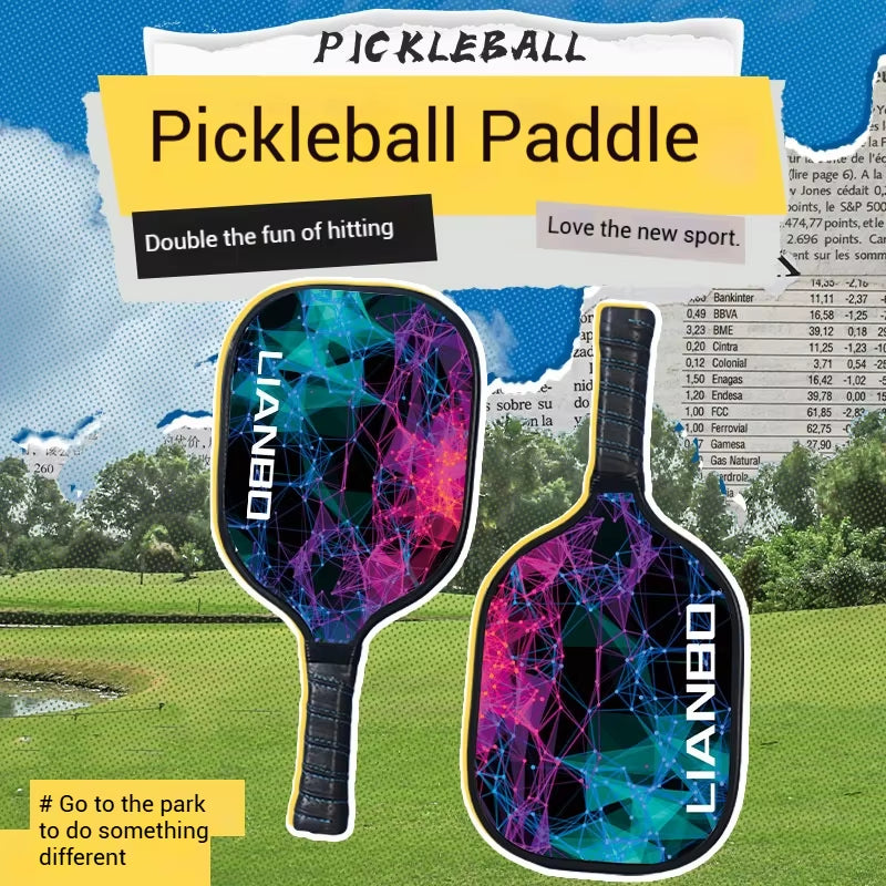 Professional Pickleball Racket Set - Includes 2 Lightweight Paddles and 4 Pickleballs for Beach Tennis