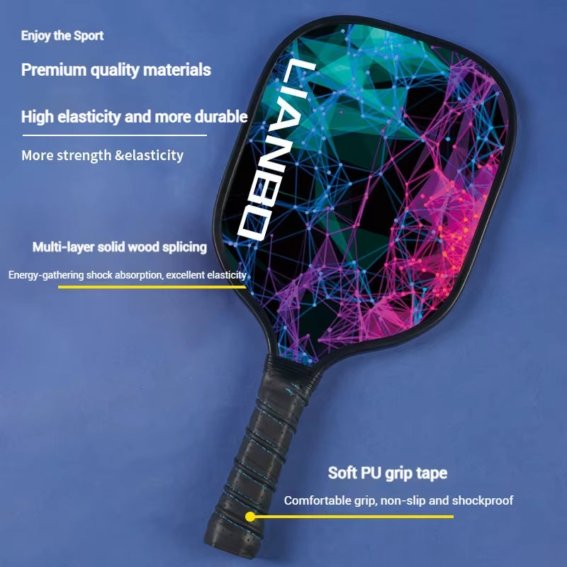 Professional Pickleball Racket Set - Includes 2 Lightweight Paddles and 4 Pickleballs for Beach Tennis