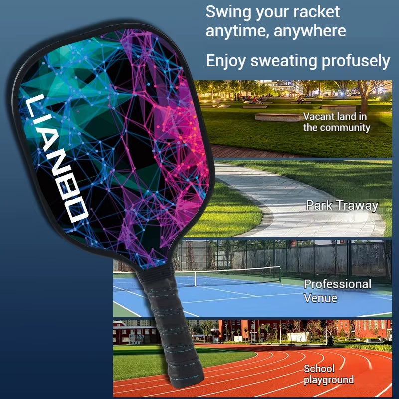 Professional Pickleball Racket Set - Includes 2 Lightweight Paddles and 4 Pickleballs for Beach Tennis