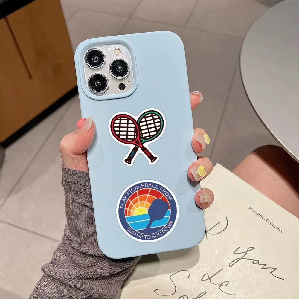 “One More Game” Pickleball Sticker Pack 50 Waterproof Cartoon Stickers